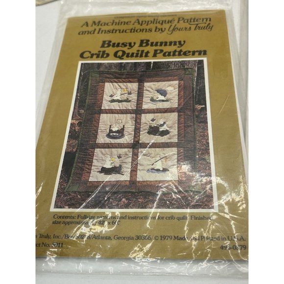 vintage quilt patterns Lot Of 3 The Ark Busy Bunny Favorite Things - Picture 4 of 7